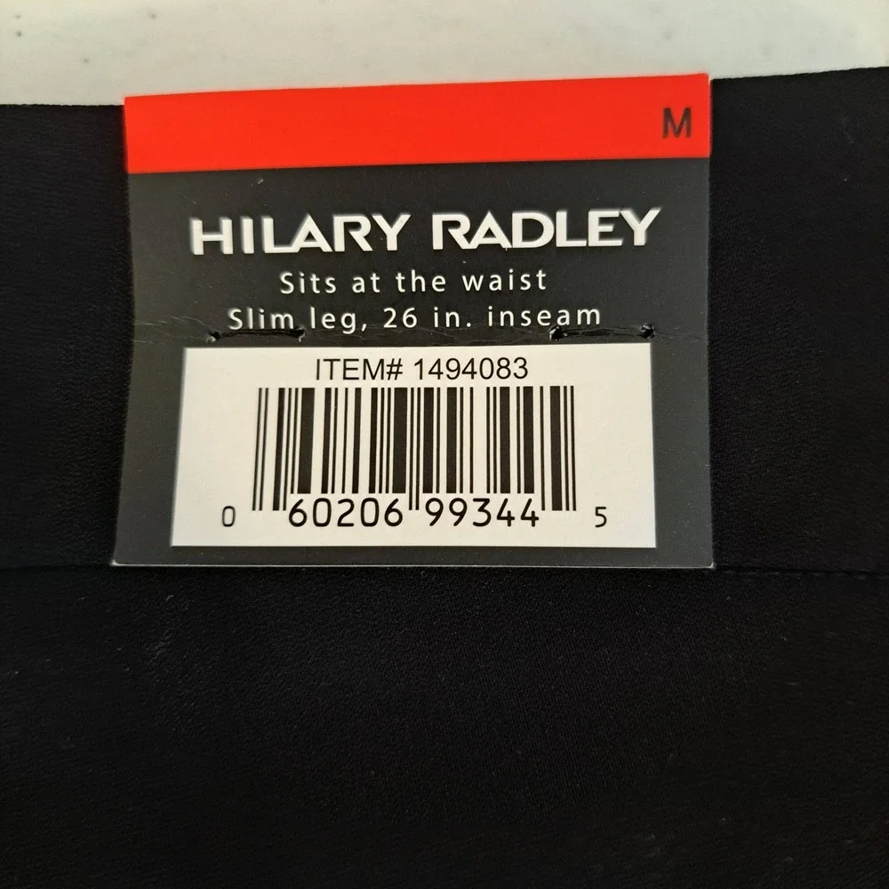 Hilary Radley Womens Pants M Black NWT Tummy Control Slim Leg 1735-238